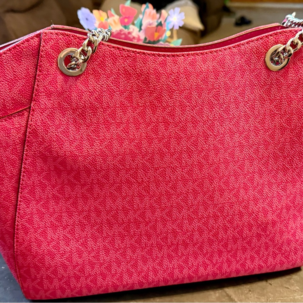 Michael Kors Pink Tote with Chain Straps - Picture 4 of 5
